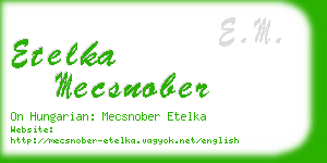 etelka mecsnober business card